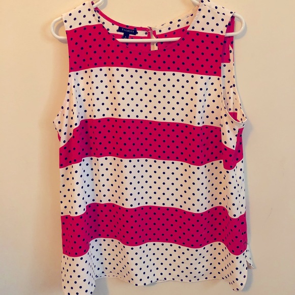 Talbots Pink and White Polka Tank - Picture 1 of 4